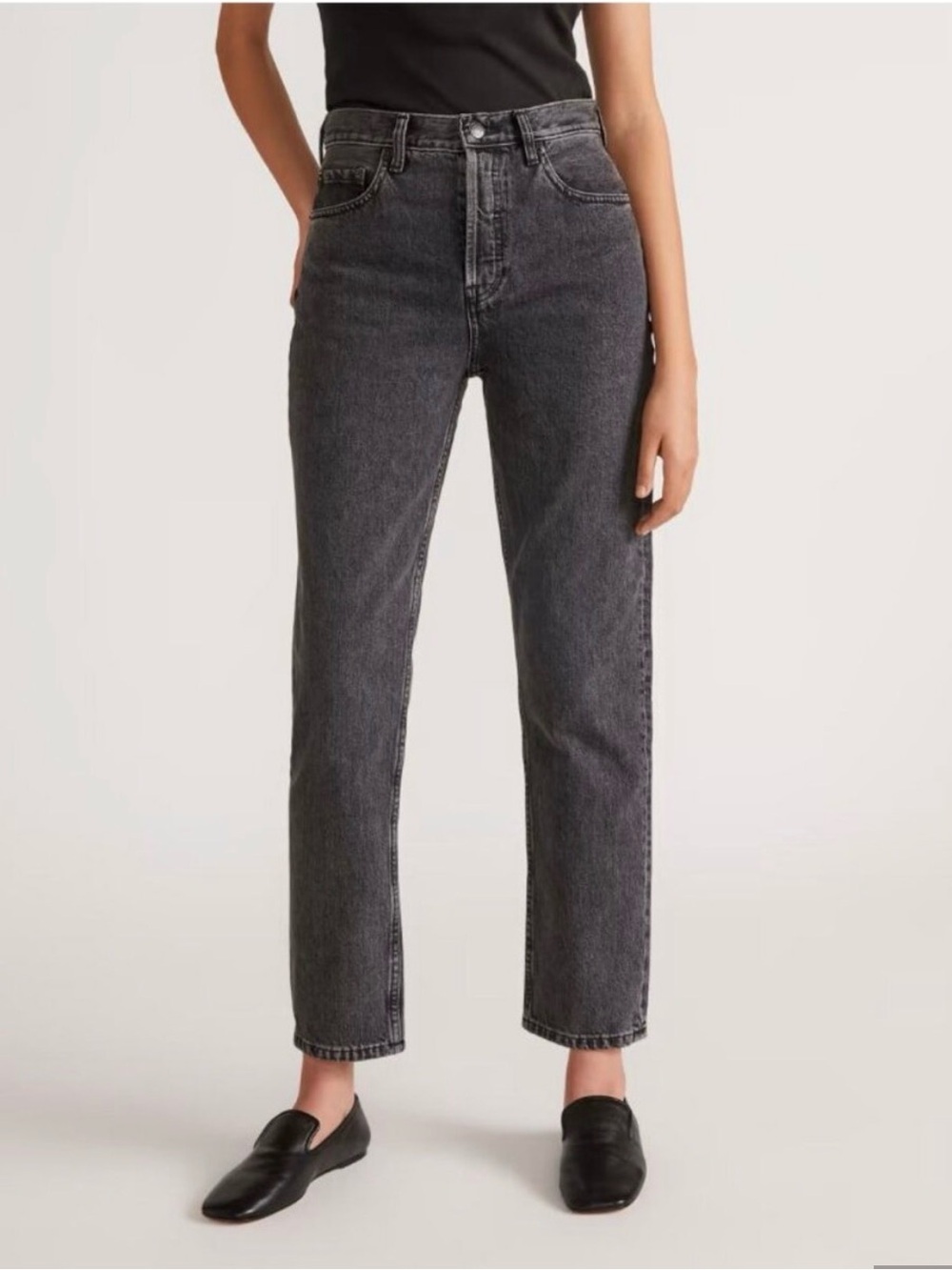 Everlane nwt the high rise cheeky straight in washed black 28